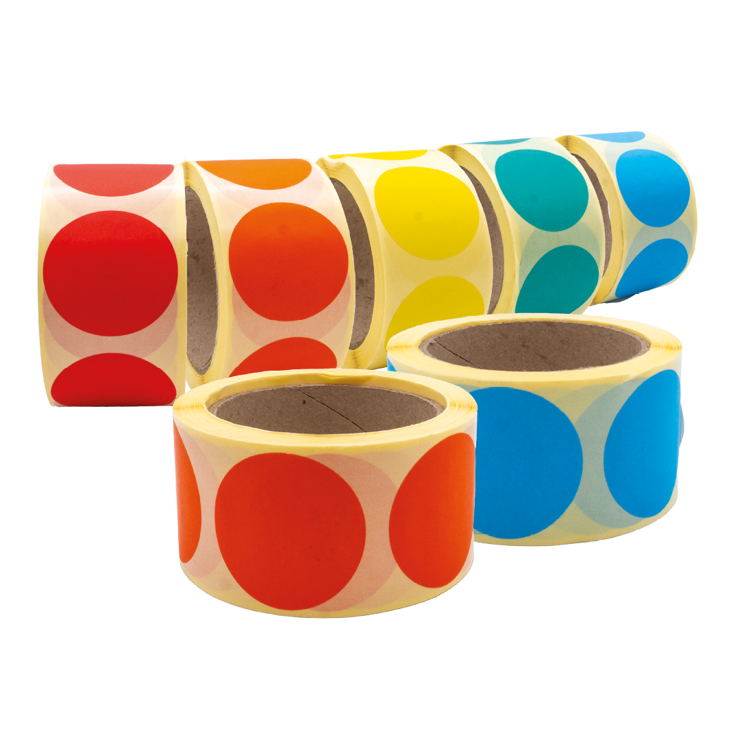 Coloured Circular Labels – Plus Packaging