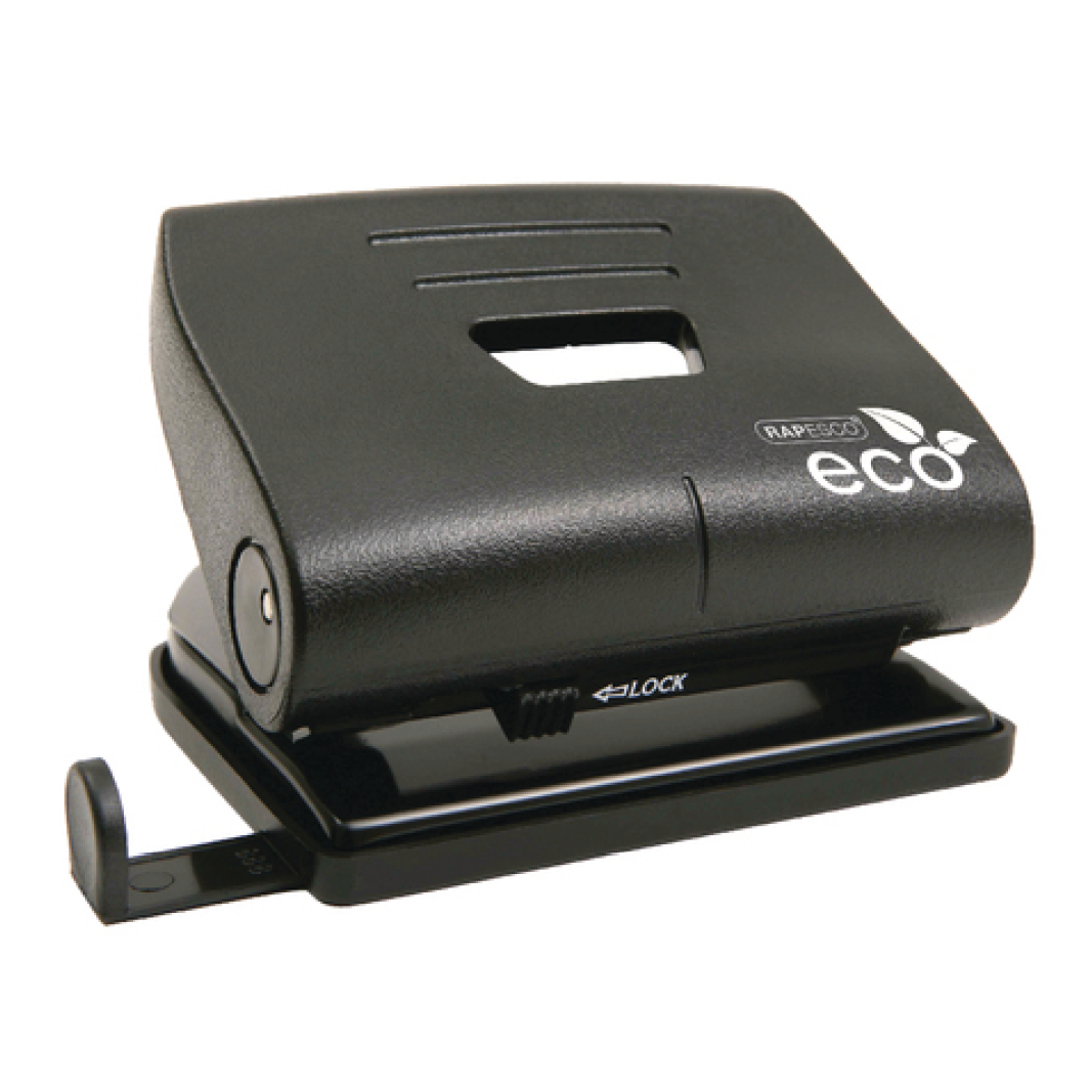 Rapesco Eco Medium 2 Hole Punch, Black