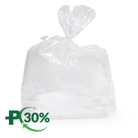 Bin Liner, Gussetted Random Perf, Clear, 30-40L