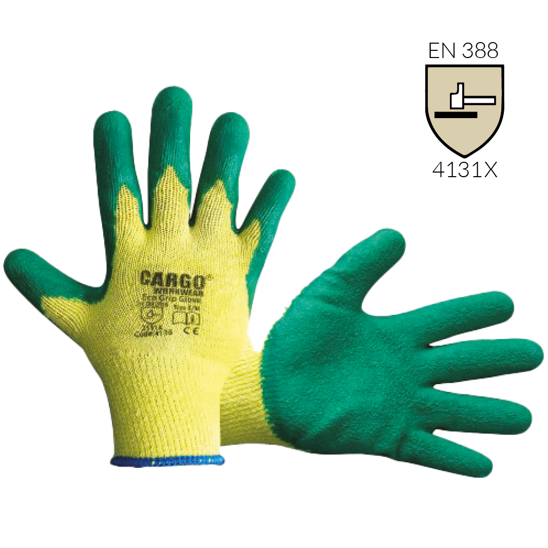 Cargo Green Grip Glove, Green/Yellow