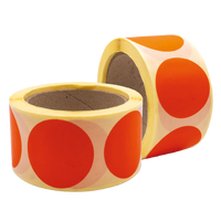Coloured Circular Label, Orange, 500/roll