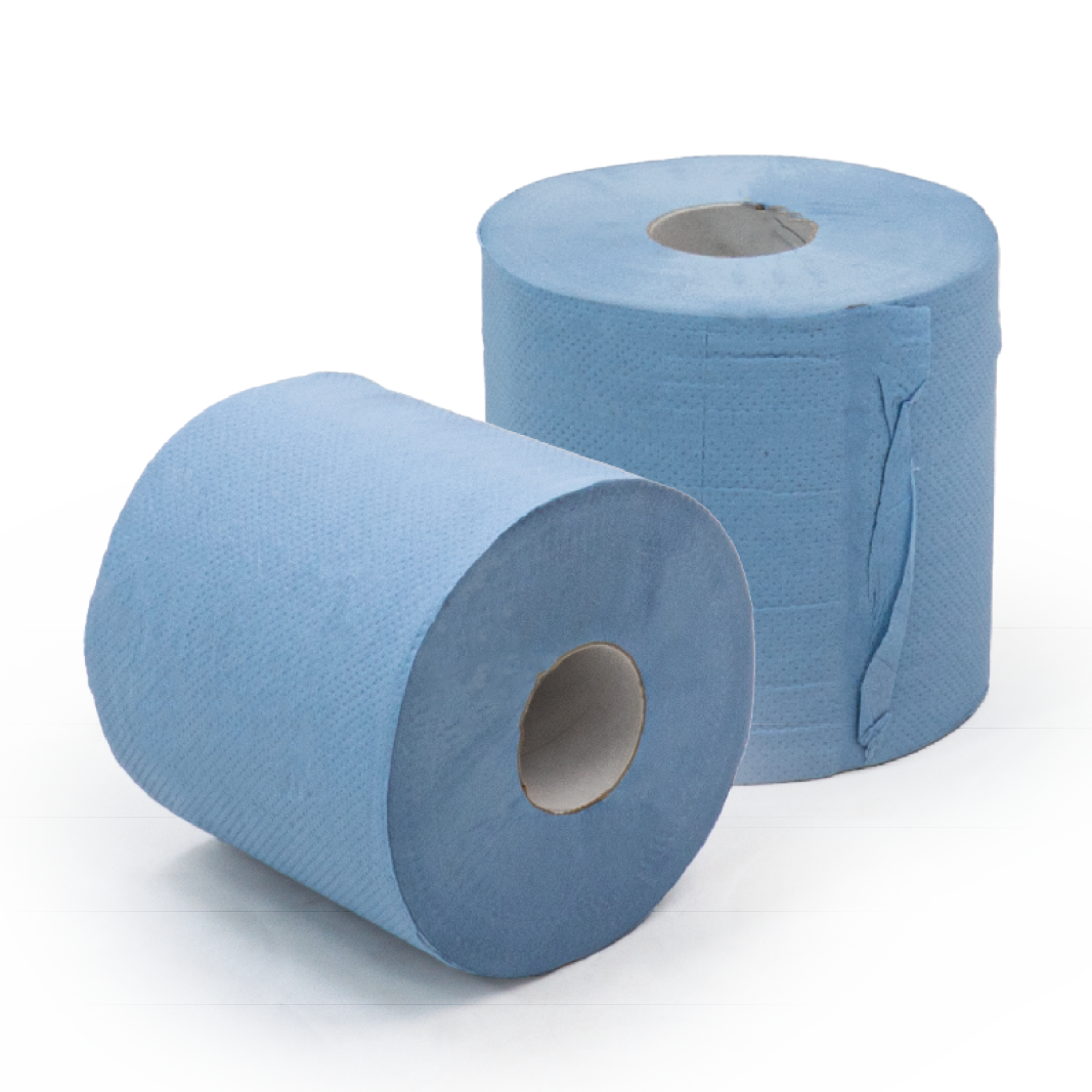 Centrefeed Rolls, 2 ply, Smooth, Blue (6 Pack)