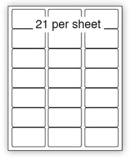 A4 Plain Labels, 21 Per Sheet, White