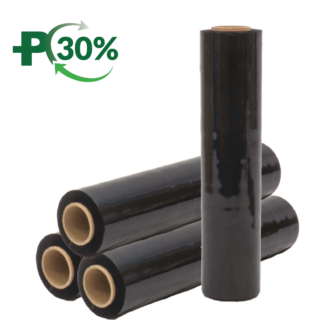 Black Hand Wrap, 17 Micron, Cast, Flush Core