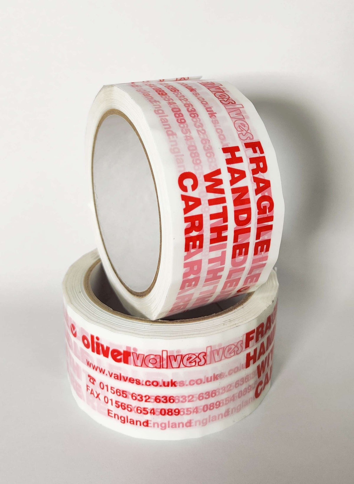 Acrylic Tape, "Oliver Valves" Printed 1 Colour on