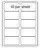 A4 Plain Labels, 10 Per Sheet