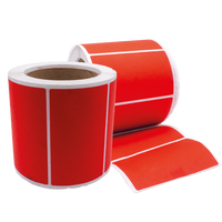 Red Self-Adhesive Labels