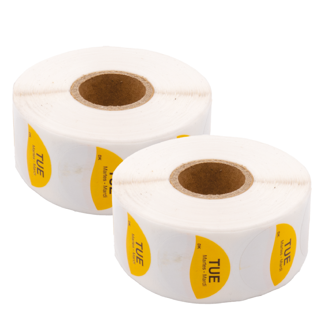 Day Dot Label Tuesday, Yellow