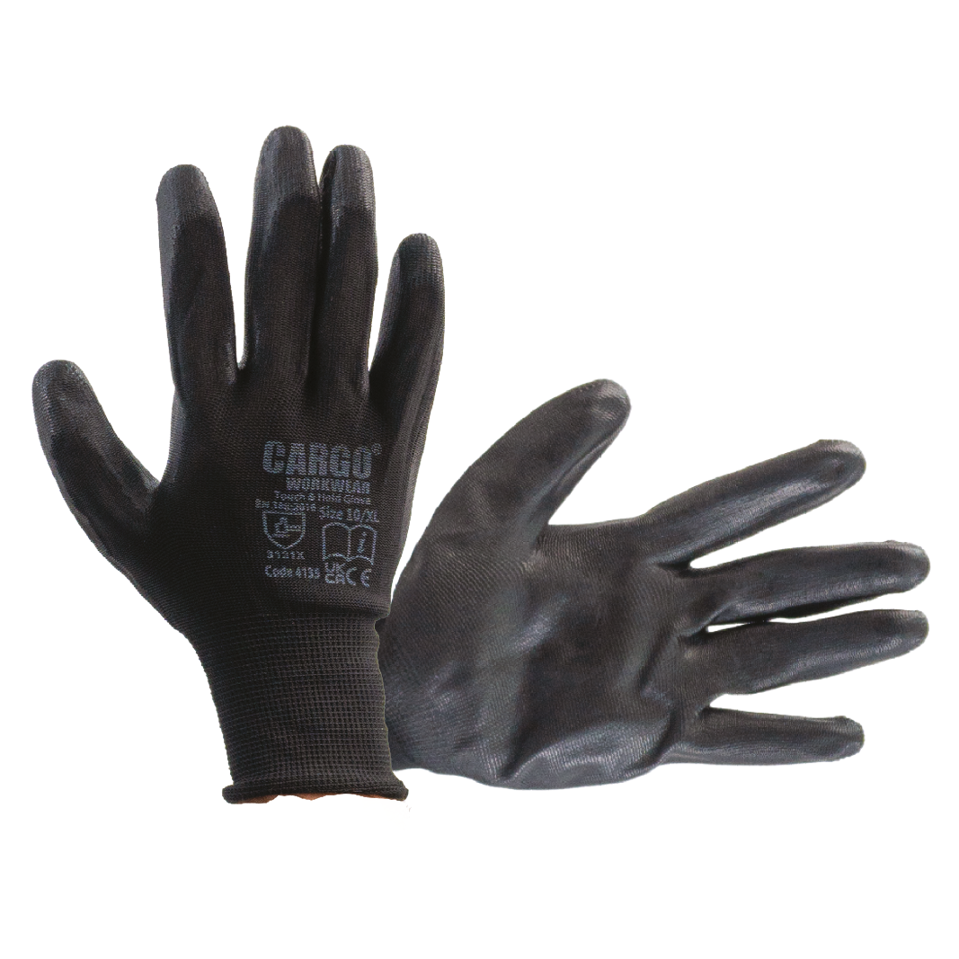 Cargo PU Touch & Hold Gloves, Black