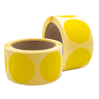Coloured Circular Label, Yellow, 500/roll