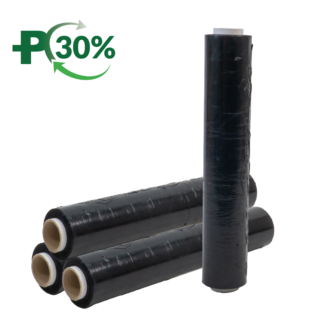 Black Hand Wrap, Blown, 17mu, Flush Core