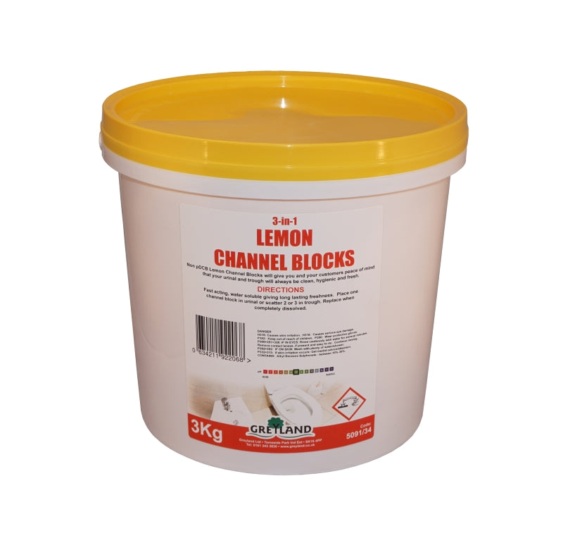 Urinal Blocks, Lemon, 3kg Tub