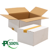 Single Wall Cardboard Box, White, 0201