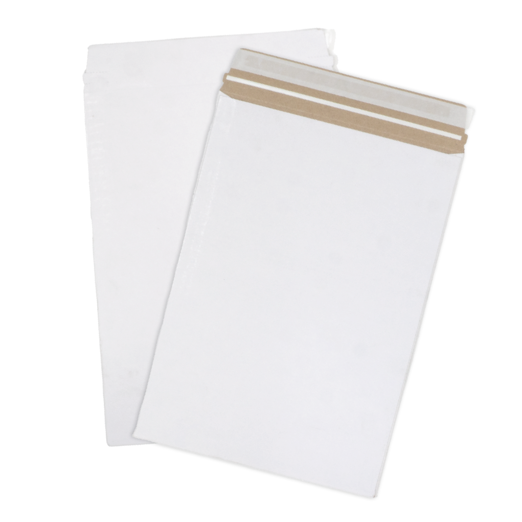 White Solid Board Mailing Envelope with Self Seal