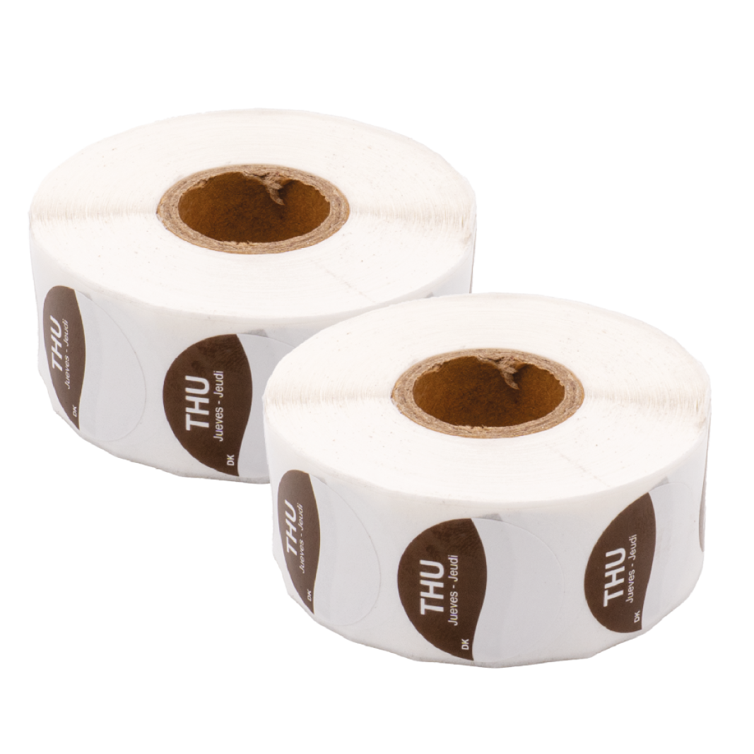 Day Dot Label Thursday, Brown