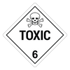 Toxic 6 Hazard Labels, White
