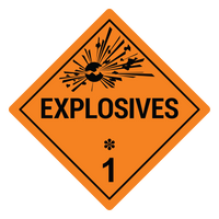 Explosive 1 Hazard Labels, Orange