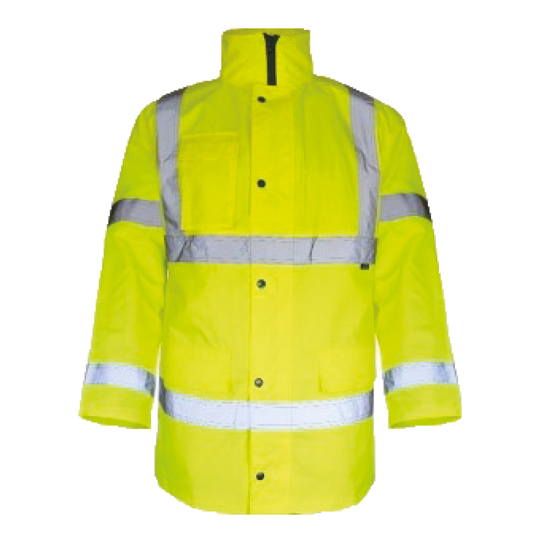 Cargo Hi-Vis Parka Jacket, Yellow
