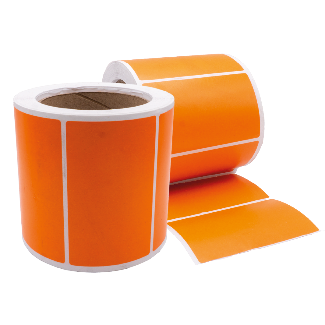 Orange Self Adhesive Labels