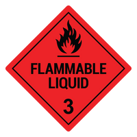 Flammable Liquid 3 Hazard Labels, Red