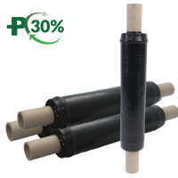 Black Pallet Wrap, E-stretch, Ext Core, 5mu