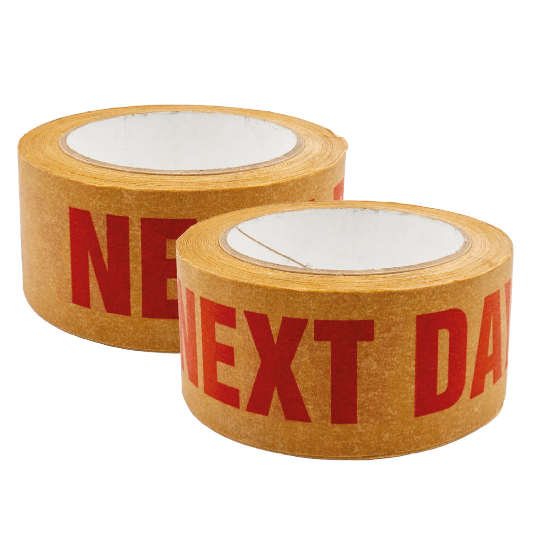 Self Adhesive Paper Tape, Printed Red 'NEXT DAY'