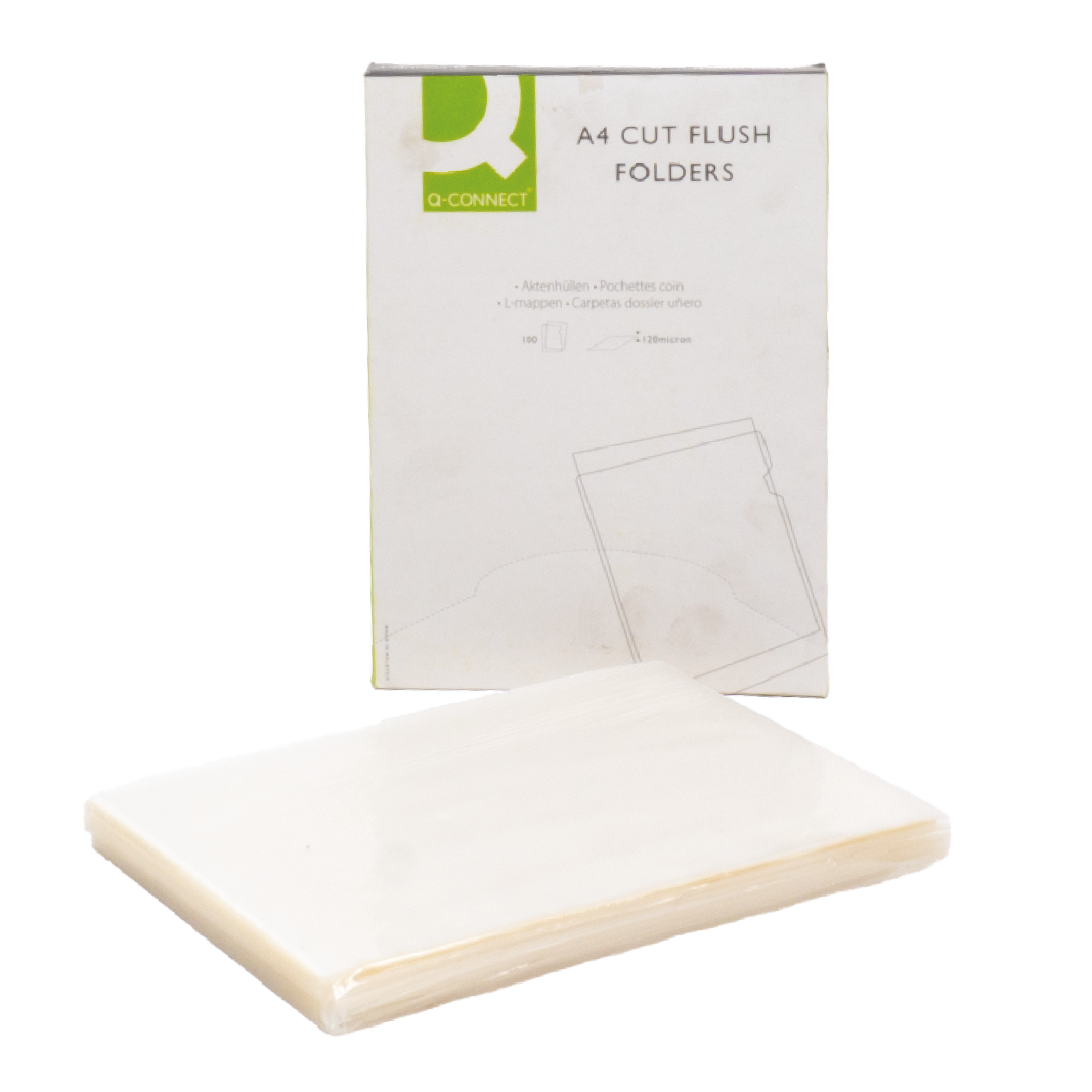 Cut Flush Folders Clear A4 (100/pack)