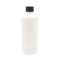 White Cylindrical Bottle with Black Screw Cap