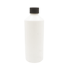 White Cylindrical Bottle with Black Screw Cap