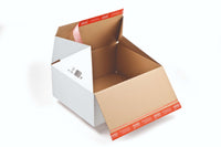 Returns Crash Lock Box, Z Fold, Peel & Seal, White