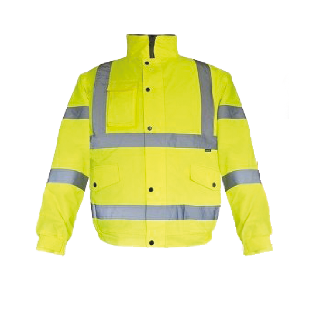 Cargo Hi-Vis Bomber Jacket, Yellow