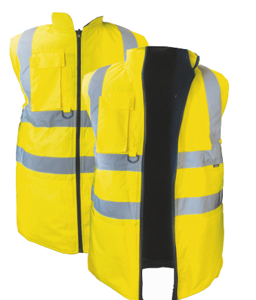 Reversible Hi-Vis Bodywarmer, Yellow