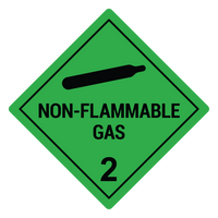 Non Flammable 2 Hazard Labels, Green