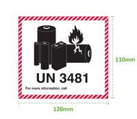UN 3481 Labels 500 Per Roll