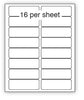 A4 Plain Labels, 16 Per Sheet