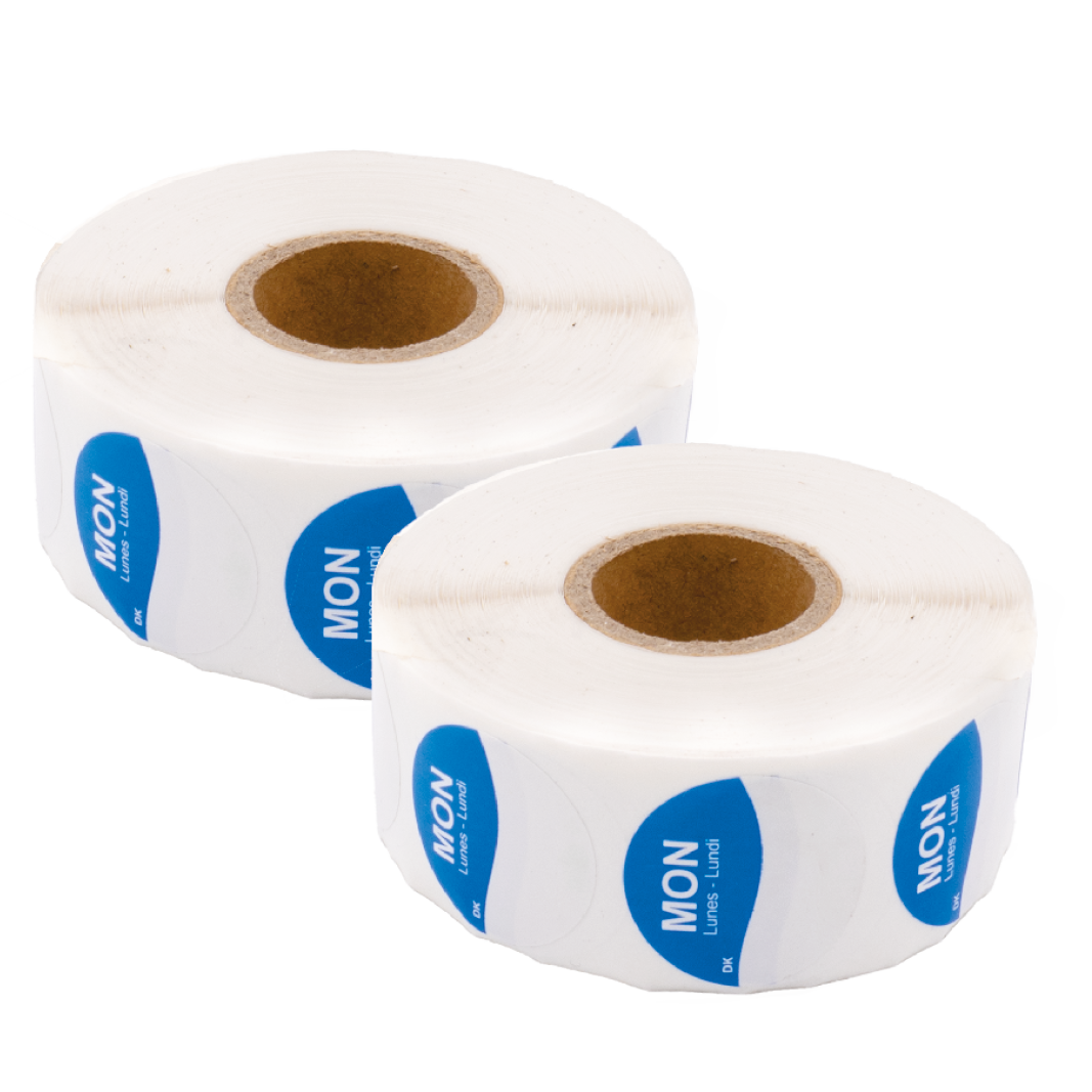 Day Dot Label Monday, Blue