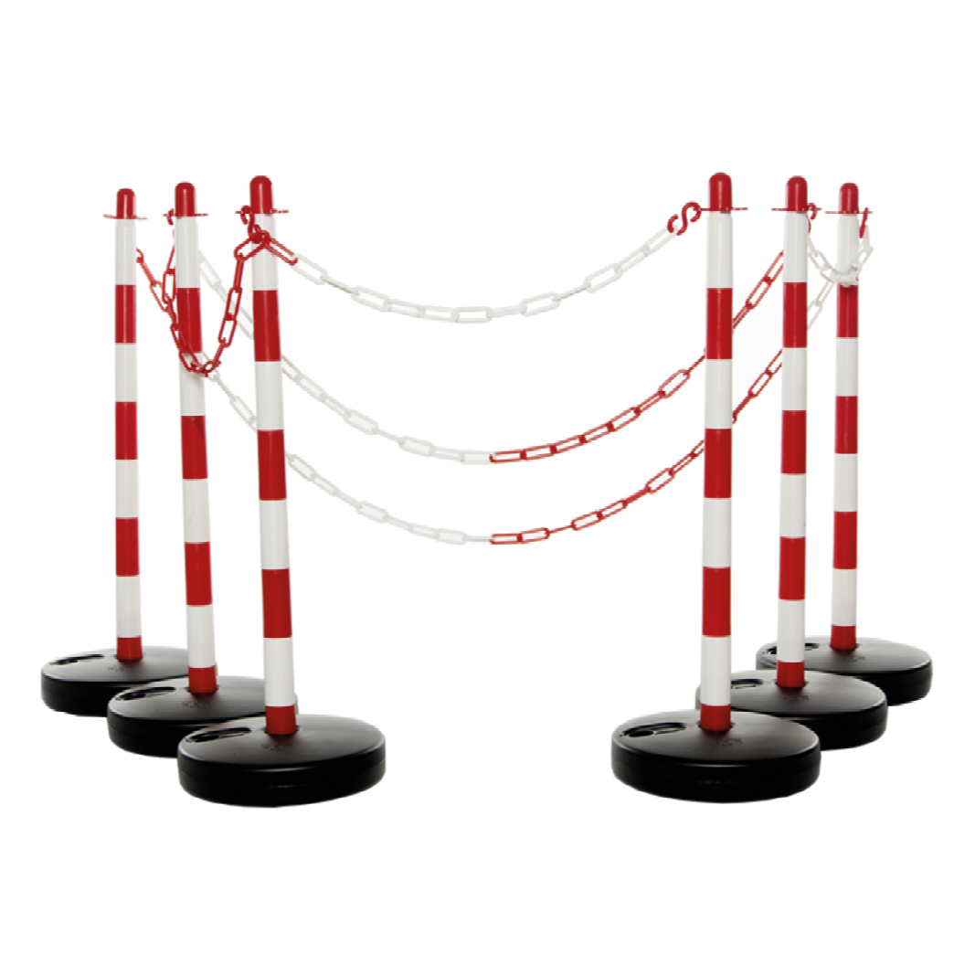 Safety Chain Set, 5 Posts, Chain and S Hooks