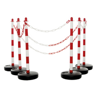 Safety Chain Set, 5 Posts, Chain and S Hooks