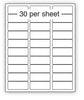A4 plain labels, 27 Per Sheet