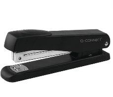 Q-Connect Plastic Stapler, Half Strip, Black
